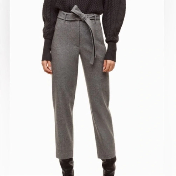 Wilfred Jallade Tie Front High  Rise Wool Trouser Pant
Grey Tweed size 6, office - Picture 3 of 13